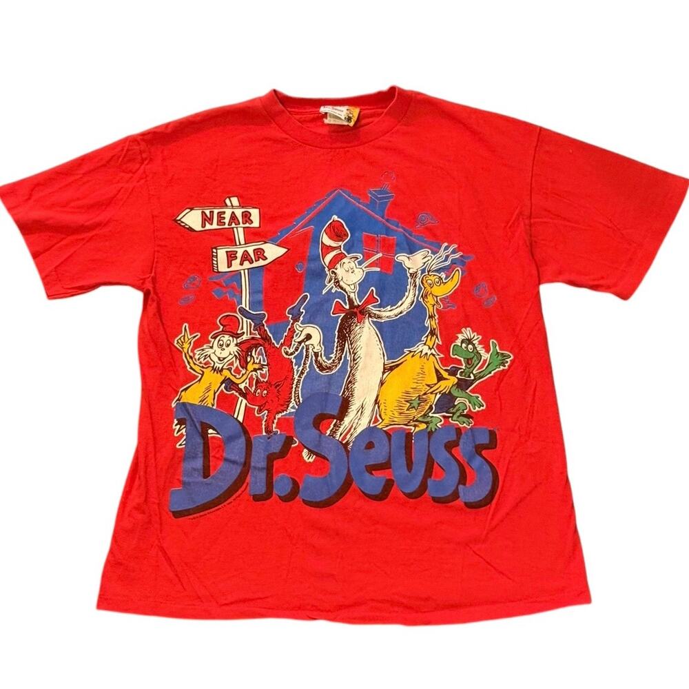Vintage 90s Dr. Seuss Cartoon Characters 1997 Single Stitch Shirt Adult Large
